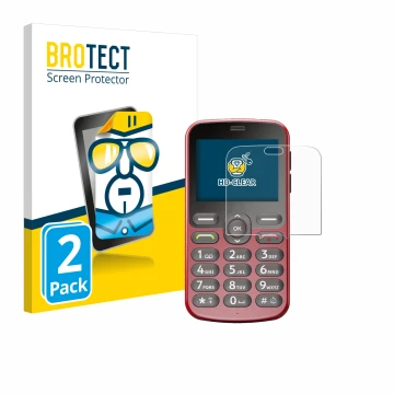 Face avant d’un emballage produit avec le logo de la marque BROTECT. À côté, l’appareil Doro 1880 est représenté avec la prote