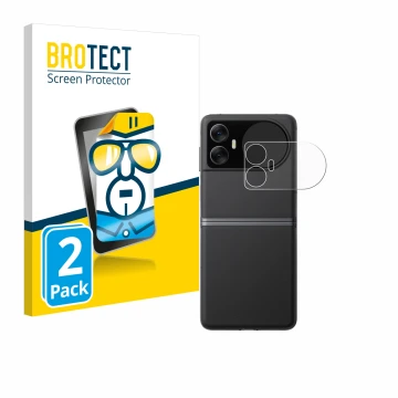 Face avant d’un emballage produit avec le logo de la marque BROTECT. À côté, l’appareil Blackview Hero 10 (Affichage externe) 