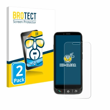 Face avant d’un emballage produit avec le logo de la marque BROTECT. À côté, l’appareil SPC Zeus 4G Pro est représenté avec la