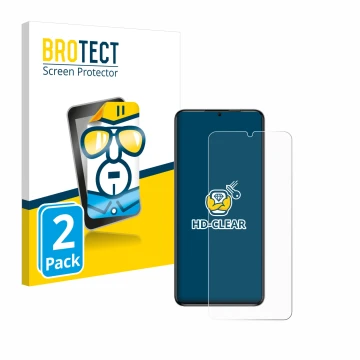 Face avant d’un emballage produit avec le logo de la marque BROTECT. À côté, l’appareil Oukitel C50 est représenté avec la pro