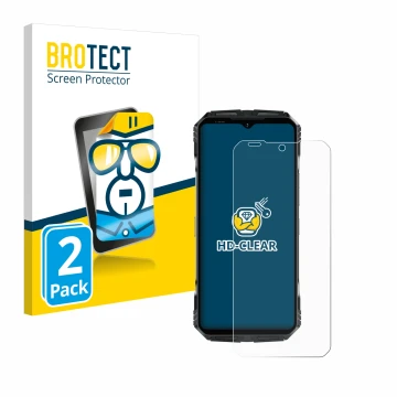 Face avant d’un emballage produit avec le logo de la marque BROTECT. À côté, l’appareil Doogee S118 est représenté avec la pro