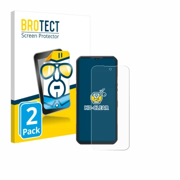 Face avant d’un emballage produit avec le logo de la marque BROTECT. À côté, l’appareil Oukitel WP35 5G est représenté avec la