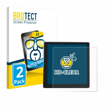 Face avant d’un emballage produit avec le logo de la marque BROTECT. À côté, l’appareil Shelly Wall Display est représenté ave