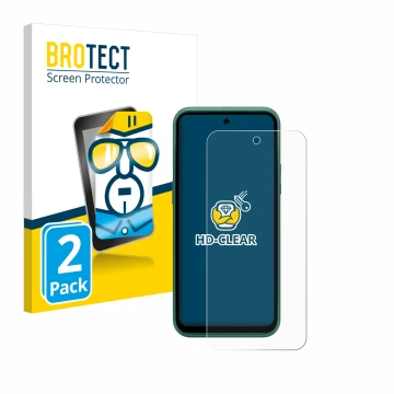 Face avant d’un emballage produit avec le logo de la marque BROTECT. À côté, l’appareil Nokia XR21 Limited Edition est représe