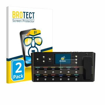 Face avant d’un emballage produit avec le logo de la marque BROTECT. À côté, l’appareil Headrush Prime est représenté avec la 