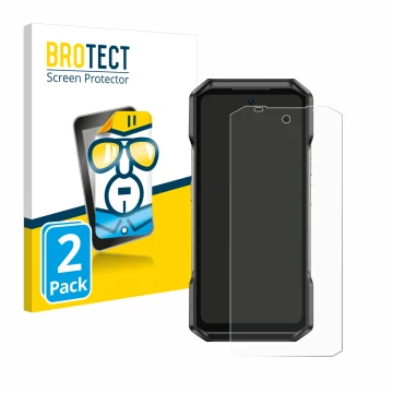 Face avant d’un emballage produit avec le logo de la marque BROTECT. À côté, l’appareil Ulefone Armor 27T Pro est représenté a