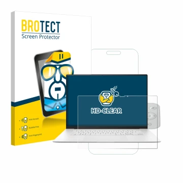 Face avant d’un emballage produit avec le logo de la marque BROTECT. À côté, l’appareil ASUS ZenBook S 16 est représenté avec 