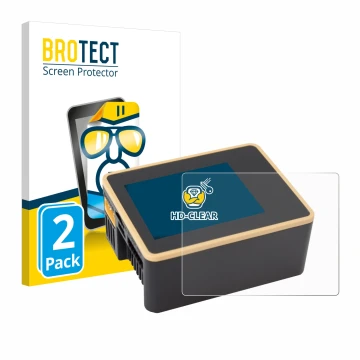 Face avant d’un emballage produit avec le logo de la marque BROTECT. À côté, l’appareil Junsi iCharger X6 est représenté avec 