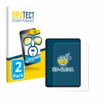 Face avant d’un emballage produit avec le logo de la marque BROTECT. À côté, l’appareil OnePlus Pad 2 (portrait) est représent