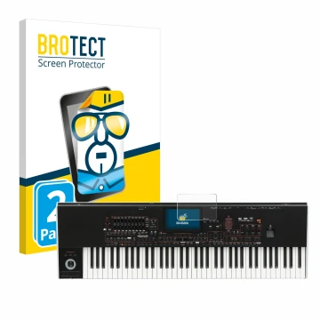 Face avant d’un emballage produit avec le logo de la marque BROTECT. À côté, l’appareil KORG Pa4x est représenté avec la prote