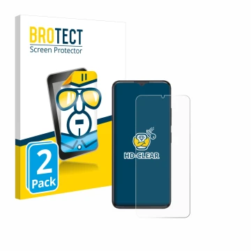 Face avant d’un emballage produit avec le logo de la marque BROTECT. À côté, l’appareil ZTE Blade A34 est représenté avec la p