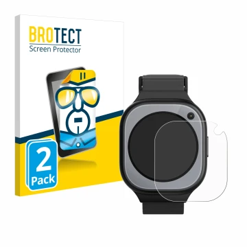 Face avant d’un emballage produit avec le logo de la marque BROTECT. À côté, l’appareil Xplora X6Pro est représenté avec la pr