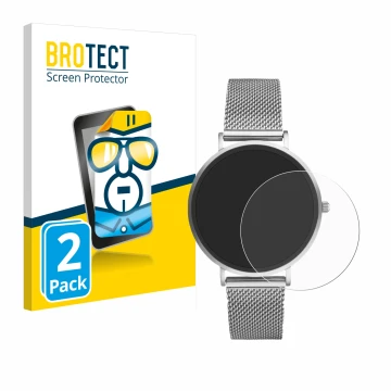 Face avant d’un emballage produit avec le logo de la marque BROTECT. À côté, l’appareil Xcoast X-Watch Siona 2 Nano est représ
