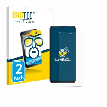 Face avant d’un emballage produit avec le logo de la marque BROTECT. À côté, l’appareil ZTE Blade A75 4G est représenté avec l