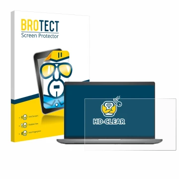 Face avant d’un emballage produit avec le logo de la marque BROTECT. À côté, l’appareil Dell Precision 3591 Workstation est re