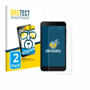 Face avant d’un emballage produit avec le logo de la marque BROTECT. À côté, l’appareil ZTE Blade A35 lite est représenté avec