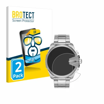 Face avant d’un emballage produit avec le logo de la marque BROTECT. À côté, l’appareil Diesel Mega Chief DZ4417 est représent