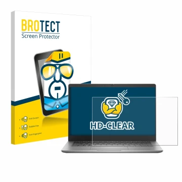 Face avant d’un emballage produit avec le logo de la marque BROTECT. À côté, l’appareil Dell Latitude 3340 Laptop 13.3