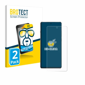 Face avant d’un emballage produit avec le logo de la marque BROTECT. À côté, l’appareil OnePlus 13R est représenté avec la pro