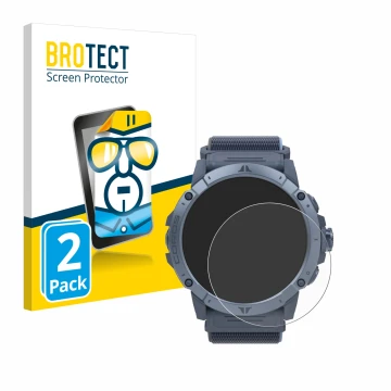 Face avant d’un emballage produit avec le logo de la marque BROTECT. À côté, l’appareil Coros Vertix 2S est représenté avec la