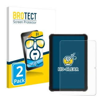 Face avant d’un emballage produit avec le logo de la marque BROTECT. À côté, l’appareil Hotwav R8 est représenté avec la prote