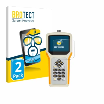 Face avant d’un emballage produit avec le logo de la marque BROTECT. À côté, l’appareil RigExpert AA-55 Zoom est représenté av
