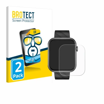 Face avant d’un emballage produit avec le logo de la marque BROTECT. À côté, l’appareil Bekomiya Smartwatch 2