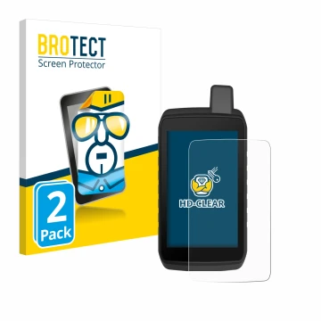 Face avant d’un emballage produit avec le logo de la marque BROTECT. À côté, l’appareil Garmin Montana 710 est représenté avec