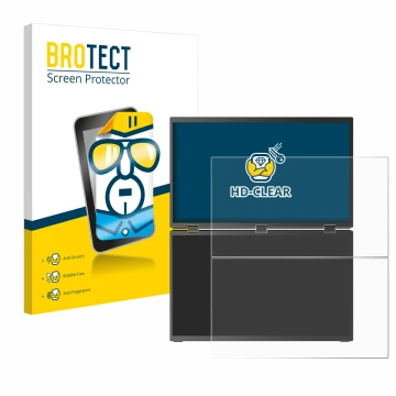 Face avant d’un emballage produit avec le logo de la marque BROTECT. À côté, l’appareil Uperfect UStation Delta Max 18.5