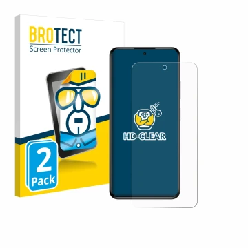Face avant d’un emballage produit avec le logo de la marque BROTECT. À côté, l’appareil myPhone N23 Plus est représenté avec l