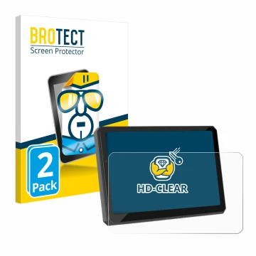Face avant d’un emballage produit avec le logo de la marque BROTECT. À côté, l’appareil Carpuride W712D 7