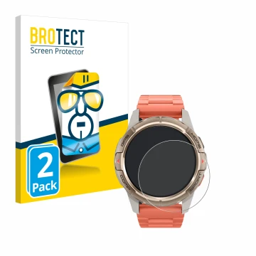 Face avant d’un emballage produit avec le logo de la marque BROTECT. À côté, l’appareil Xiaomi Mibro GS Active est représenté 