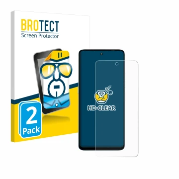 Face avant d’un emballage produit avec le logo de la marque BROTECT. À côté, l’appareil Umidigi Note 100 est représenté avec l