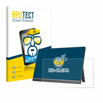 Face avant d’un emballage produit avec le logo de la marque BROTECT. À côté, l’appareil Arzopa Z1RC 16