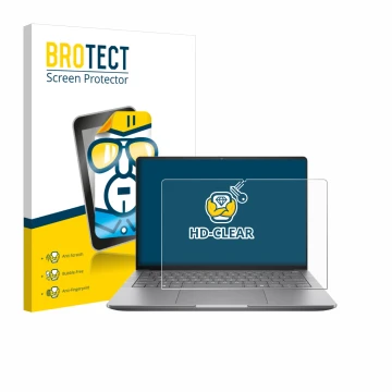 Face avant d’un emballage produit avec le logo de la marque BROTECT. À côté, l’appareil HP Zbook Ultra G1a 14