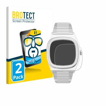 Face avant d’un emballage produit avec le logo de la marque BROTECT. À côté, l’appareil Timex Reissue 1983 E est représenté av