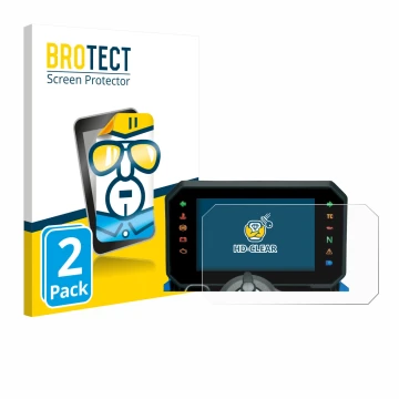 Face avant d’un emballage produit avec le logo de la marque BROTECT. À côté, l’appareil Suzuki GSX-8S 2025 est représenté avec