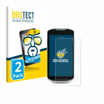 Face avant d’un emballage produit avec le logo de la marque BROTECT. À côté, l’appareil Zebra TC52x-HC est représenté avec la 