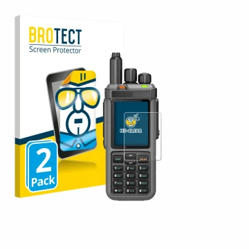 Face avant d’un emballage produit avec le logo de la marque BROTECT. À côté, l’appareil Radtel RT-880 est représenté avec la p