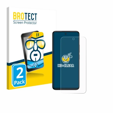 Face avant d’un emballage produit avec le logo de la marque BROTECT. À côté, l’appareil TCL 60R 5G est représenté avec la prot