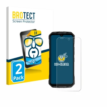 Face avant d’un emballage produit avec le logo de la marque BROTECT. À côté, l’appareil Doogee V Max S est représenté avec la 