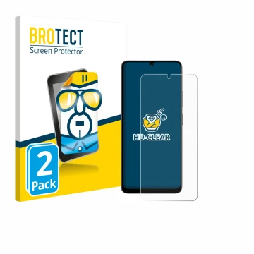 Face avant d’un emballage produit avec le logo de la marque BROTECT. À côté, l’appareil Doogee Note 59 Pro est représenté avec