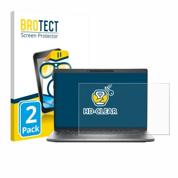 Face avant d’un emballage produit avec le logo de la marque BROTECT. À côté, l’appareil Dell Latitude 5330 est représenté avec