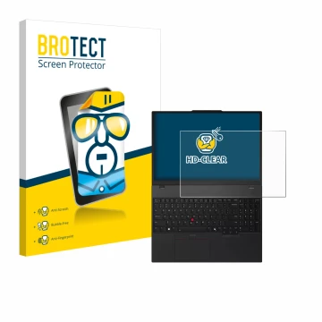 Face avant d’un emballage produit avec le logo de la marque BROTECT. À côté, l’appareil Lenovo ThinkPad T16 Gen 4 est représen