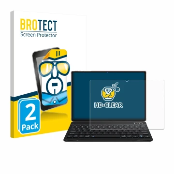 Face avant d’un emballage produit avec le logo de la marque BROTECT. À côté, l’appareil DEERTiME E6 10.1