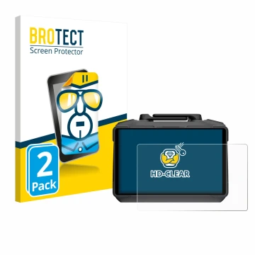 Face avant d’un emballage produit avec le logo de la marque BROTECT. À côté, l’appareil DJI RC Pro 2 est représenté avec la pr