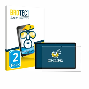 Face avant d’un emballage produit avec le logo de la marque BROTECT. À côté, l’appareil Xiaomi Redmi Pad 2 est représenté avec