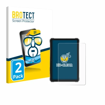 Face avant d’un emballage produit avec le logo de la marque BROTECT. À côté, l’appareil Hotwav R9 Plus est représenté avec la 