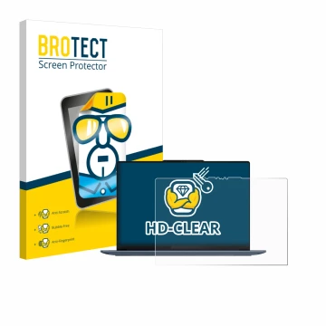 Face avant d’un emballage produit avec le logo de la marque BROTECT. À côté, l’appareil Lenovo Yoga Slim 7 14Q8X9 est représen