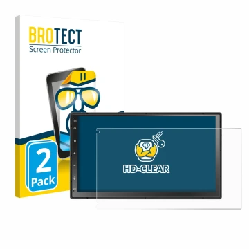 Face avant d’un emballage produit avec le logo de la marque BROTECT. À côté, l’appareil Atoto A5LG2B7T 7